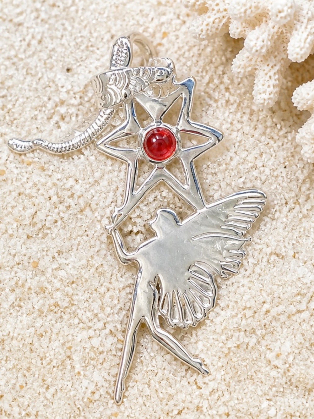 NEW! Garnet Fairy Star Necklace